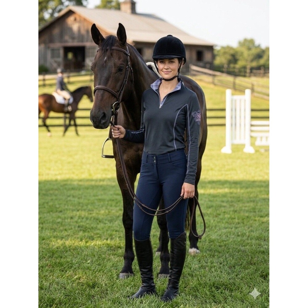 Romfh Chill Factor Sun Shirt Womens XS 1/4 Zip Equestrian Cooling Pullover Navy